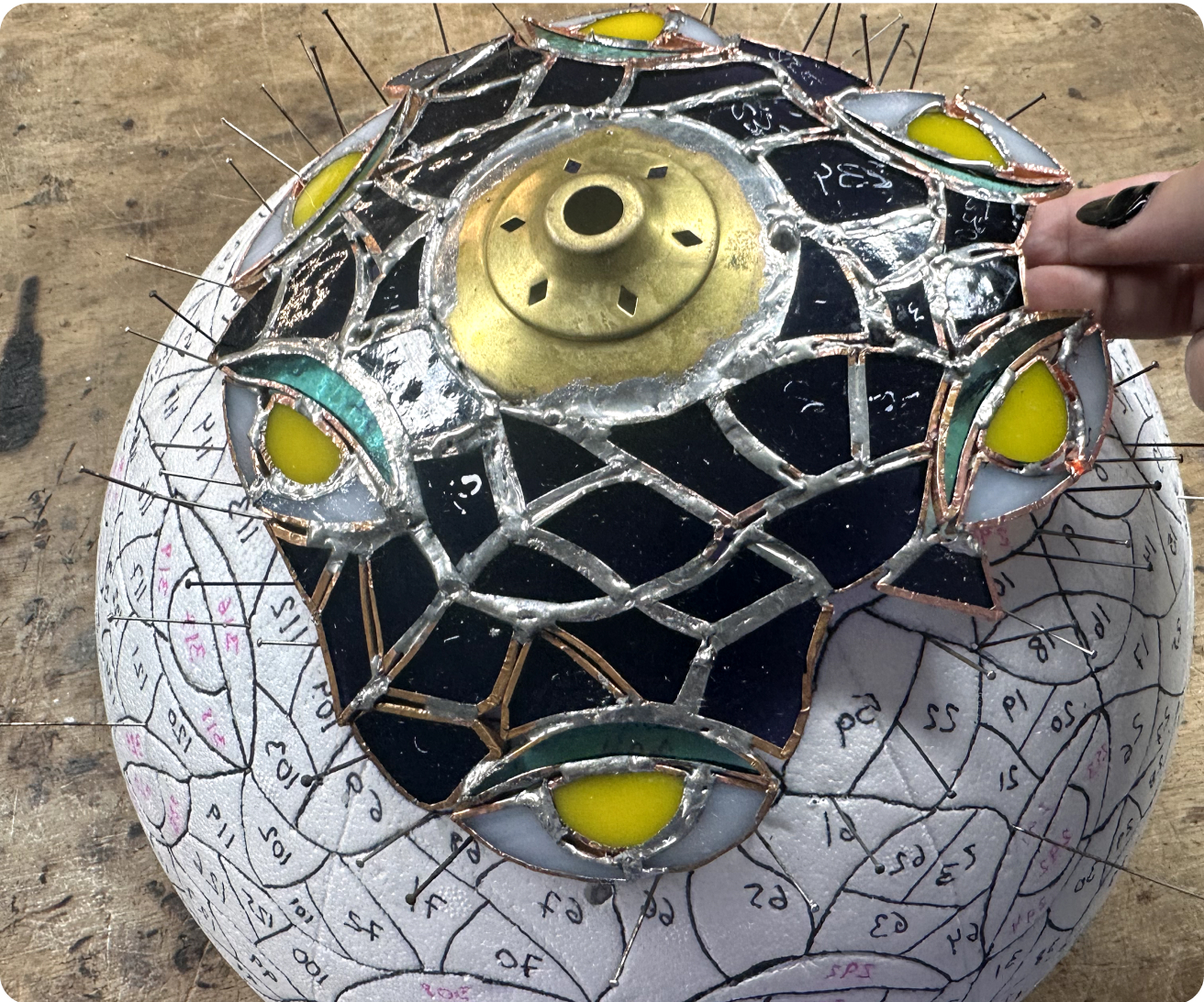 Lampara Tiffany de ojos redonda